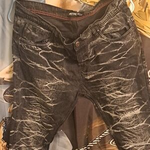 Men's Distressed Black Jeans